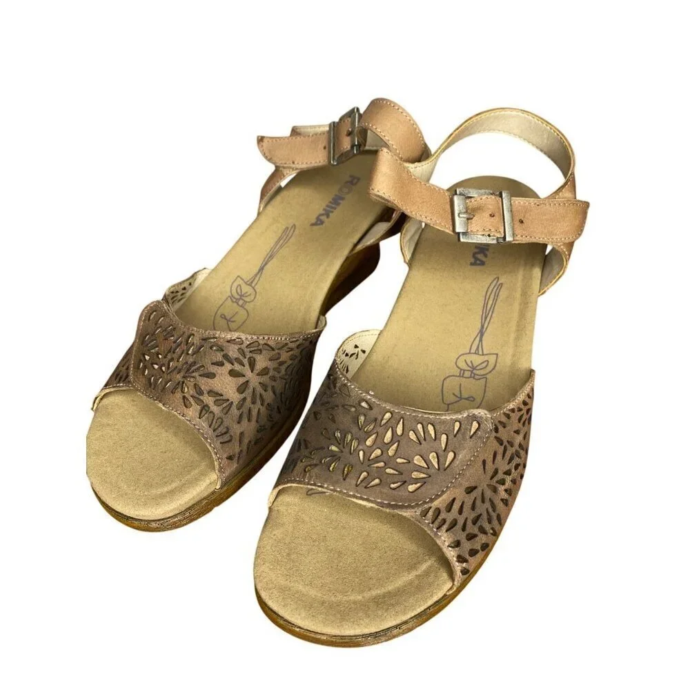 Romika Nevis 05 Womens Leather Wedge Sandals Size 42 / 11 comfort padded insole